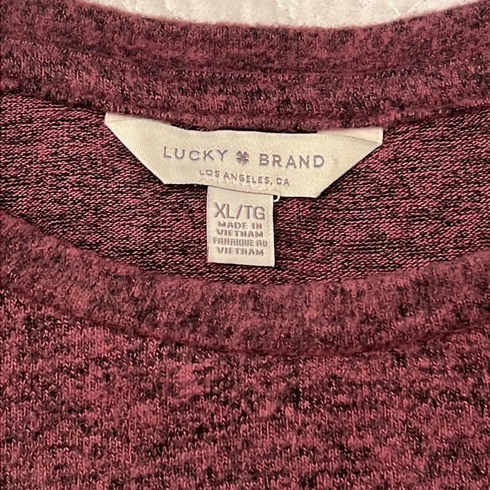 Lucky Brand Super Soft Burgundy Bell Sleeve Sweater, XL